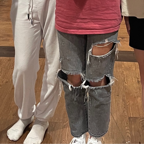 Distressed Gray Jeans - Picture 2 of 2